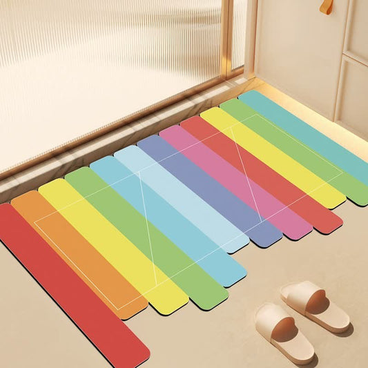 Ownkoti Rainbow Stripe Diatom Mud Bath Rug - 31'' × 47'' - image 0