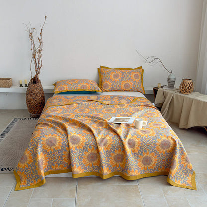 Ownkoti Boho Sunflower 3-Layer Muslin Cotton Quilt - image 1