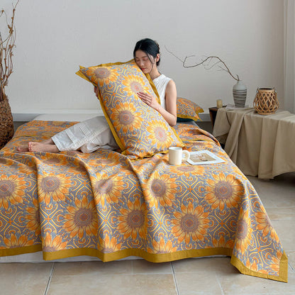Ownkoti Boho Sunflower 3-Layer Muslin Cotton Quilt - image 5