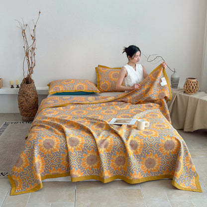 Ownkoti Boho Sunflower 3-Layer Muslin Cotton Quilt - image 2