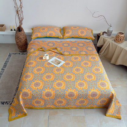 Ownkoti Boho Sunflower 3-Layer Muslin Cotton Quilt - image 6