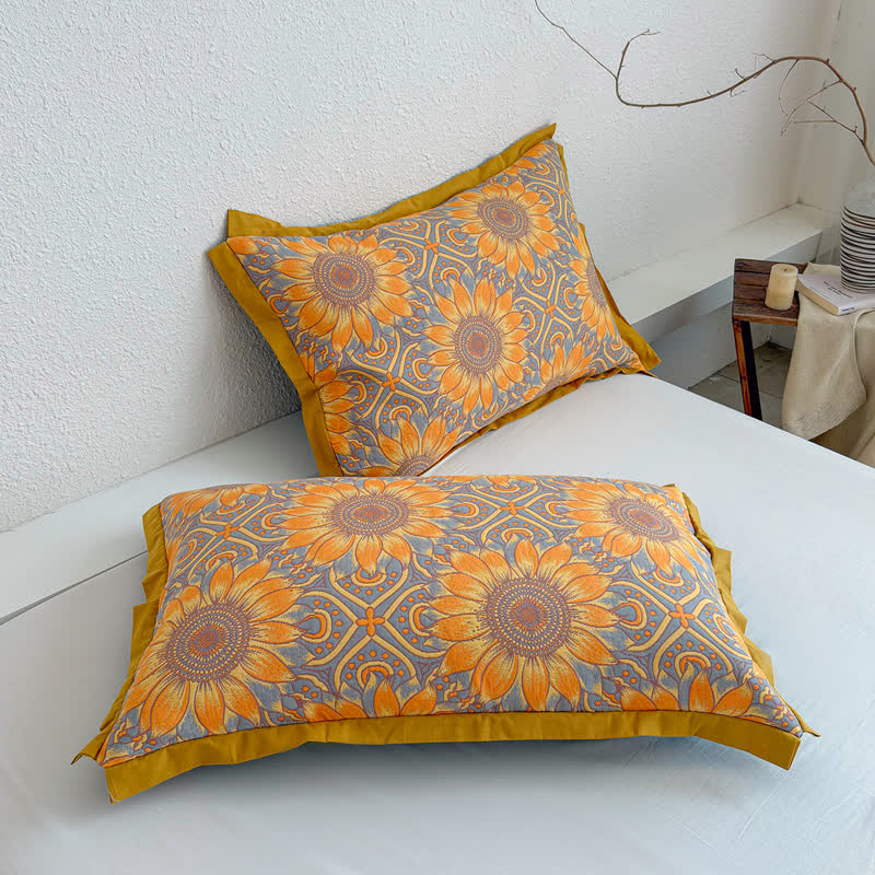 Ownkoti Boho Sunflower 3-Layer Muslin Cotton Quilt - image 10