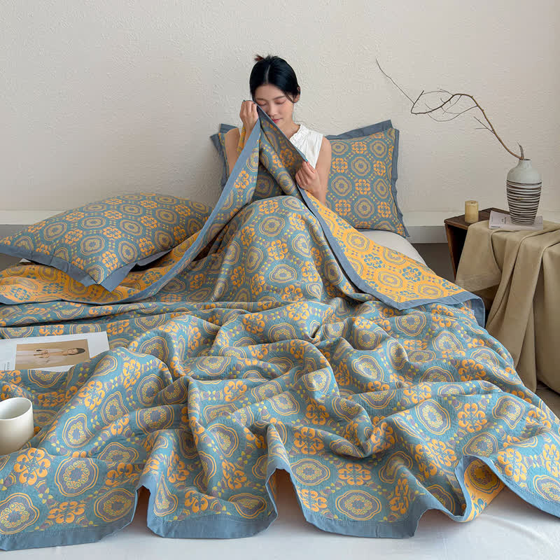 Ownkoti Boho 3-layer Muslin Reversible Bedspread Quilt - image 4