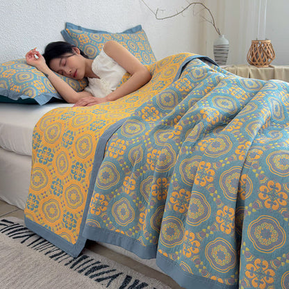 Ownkoti Boho 3-layer Muslin Reversible Bedspread Quilt - 2PCS Pillowcases - 19" x 29" - image 0