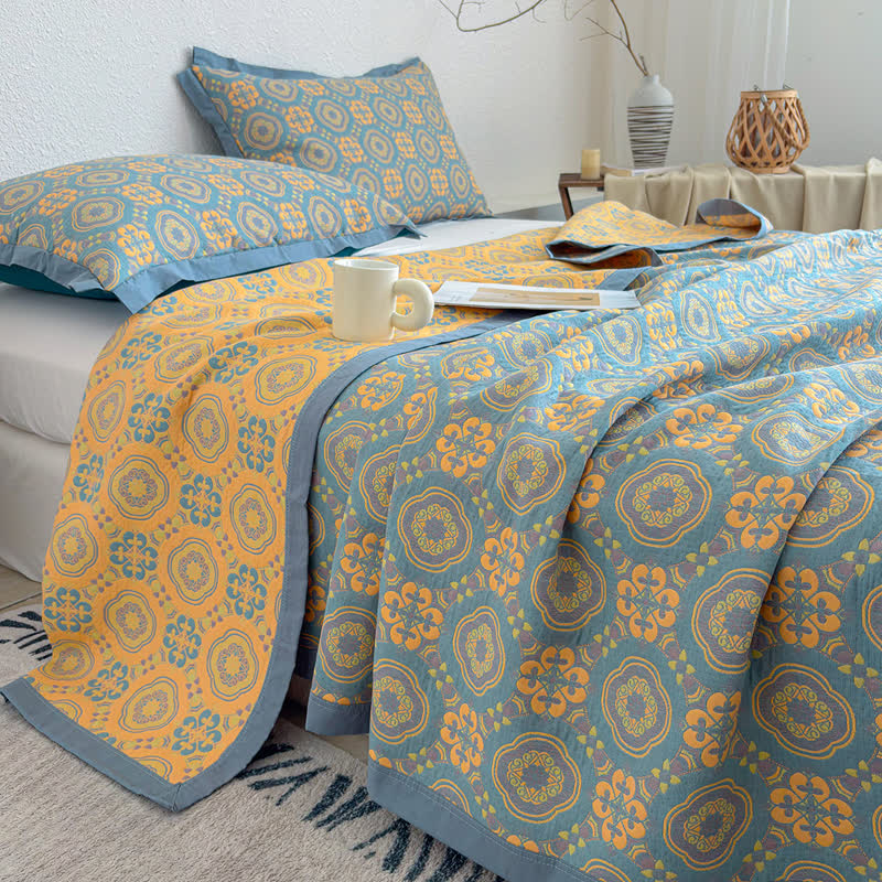 Ownkoti Boho 3-layer Muslin Reversible Bedspread Quilt - image 5