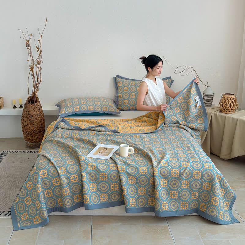 Ownkoti Boho 3-layer Muslin Reversible Bedspread Quilt – ownkoti