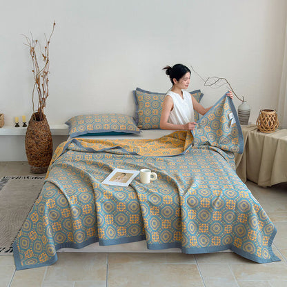 Ownkoti Boho 3-layer Muslin Reversible Bedspread Quilt - image 1