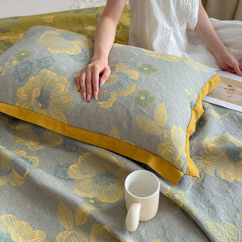 Ownkoti Cottagecore 3-layer Gauze Reversible Bedspread Quilt – ownkoti