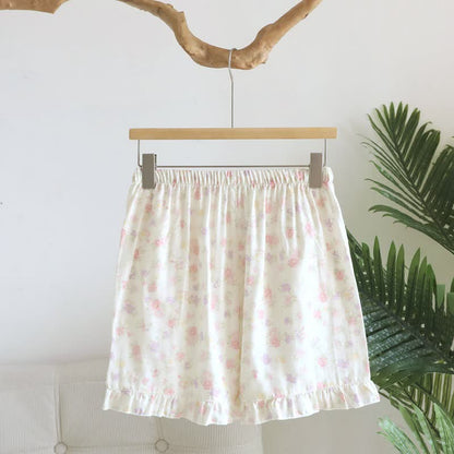 Ownkoti Floral Cotton Ruffle Pajama Shorts - image 1