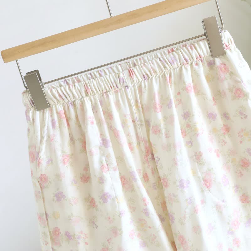 Ownkoti Floral Cotton Ruffle Pajama Shorts - image 2