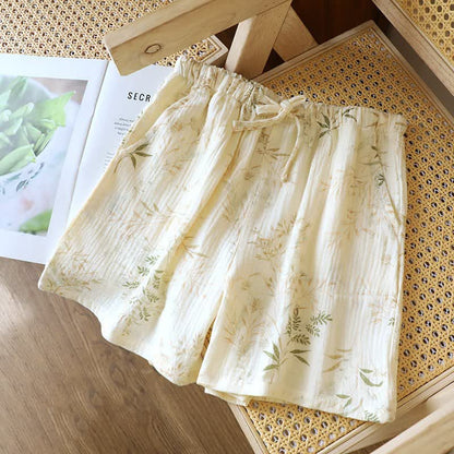 Ownkoti Botanical Cotton Gauze Women's Pajama Shorts - image 1