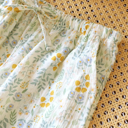 Ownkoti Yellow Tulip Cotton Gauze Pajama Shorts - image 4