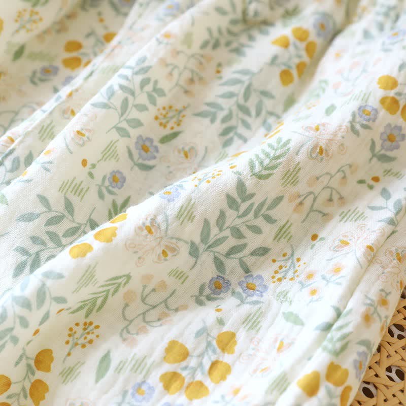 Ownkoti Yellow Tulip Cotton Gauze Pajama Shorts - image 7