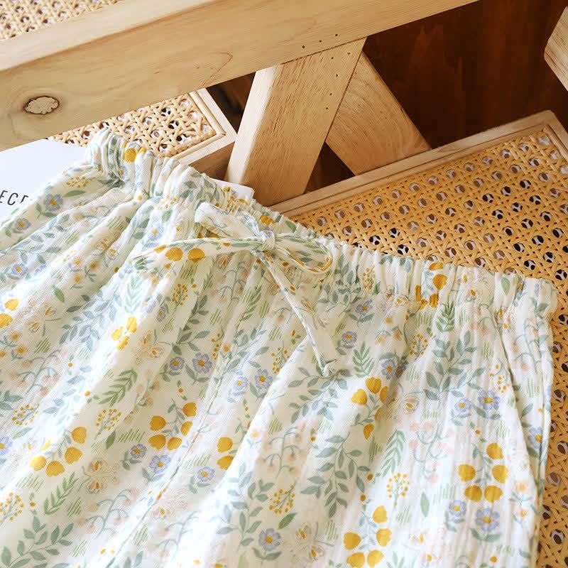 Ownkoti Yellow Tulip Cotton Gauze Pajama Shorts - image 3