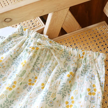 Ownkoti Yellow Tulip Cotton Gauze Pajama Shorts - image 3