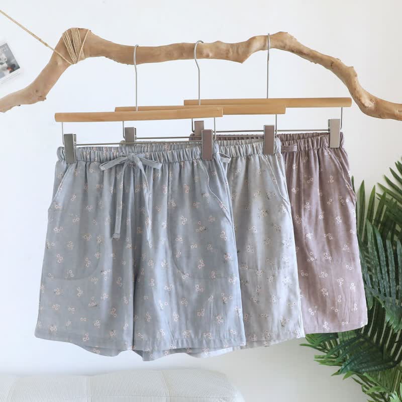Ownkoti Cherry Blossom Cotton Pajama Shorts - image 3