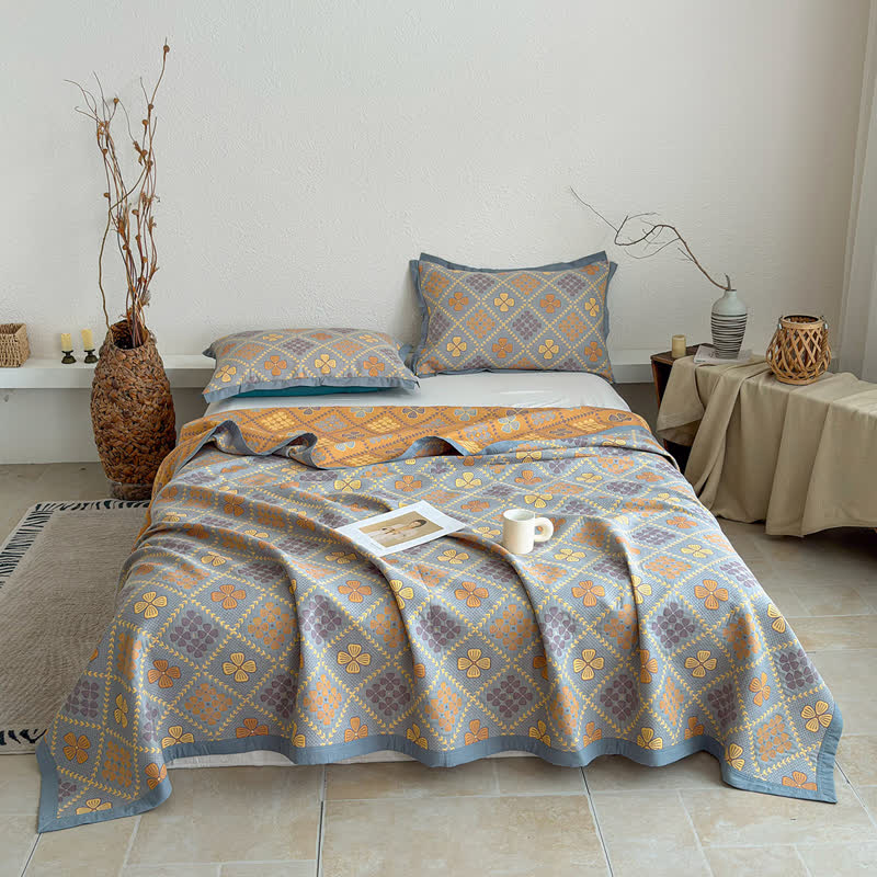 Ownkoti Geometric Clover 3-layer Cotton Gauze Blanket - image 1