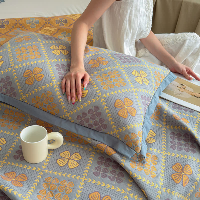 Ownkoti Geometric Clover 3-layer Cotton Gauze Blanket - image 8