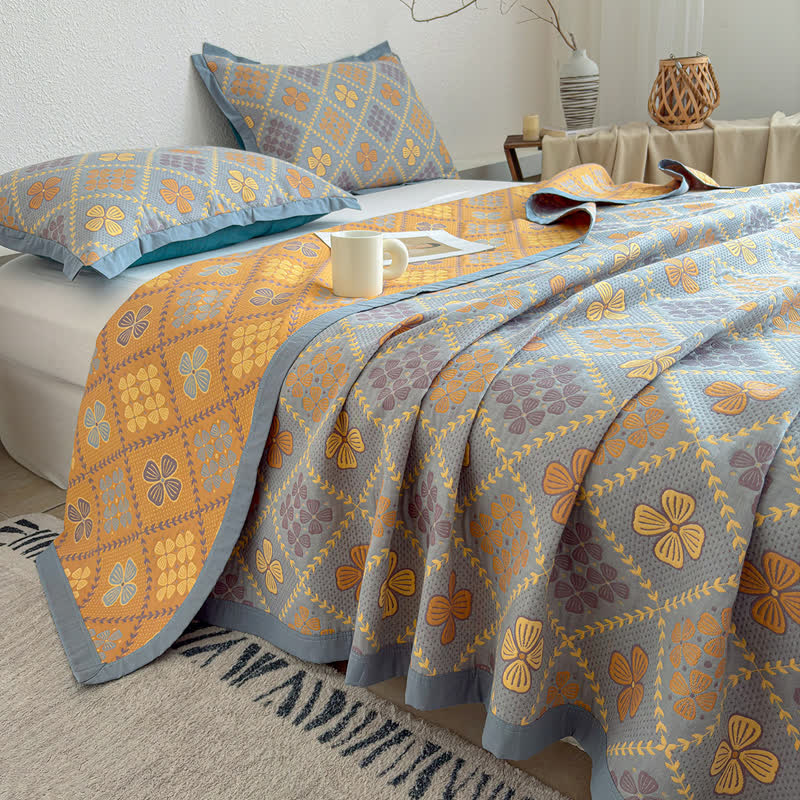 Ownkoti Geometric Clover 3-layer Cotton Gauze Blanket - image 5