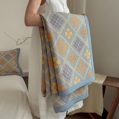 Ownkoti Geometric Clover 3-layer Cotton Gauze Blanket - image 9