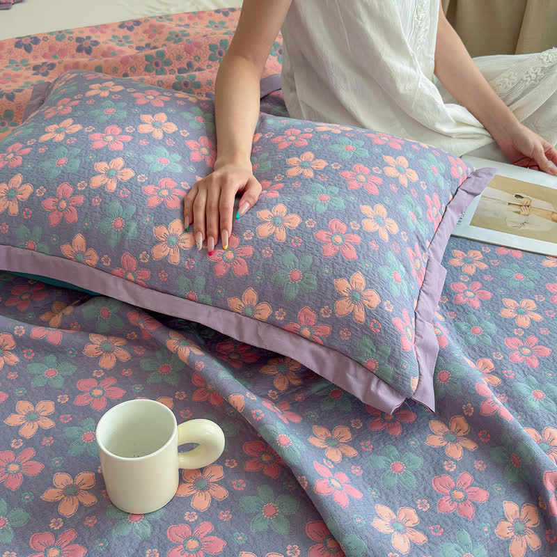 Ownkoti Ditsy Floral 3-layer Gauze Bedspread Quilt - image 8