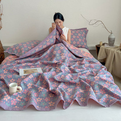 Ownkoti Ditsy Floral 3-layer Gauze Bedspread Quilt - image 5