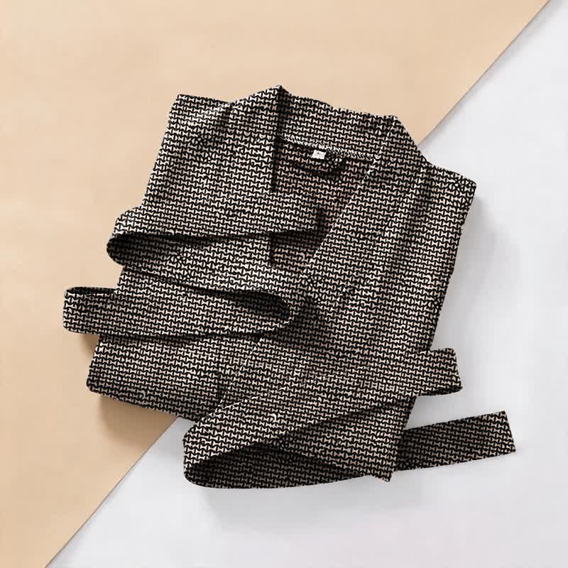 Ownkoti Geometric Chevron Cotton Jacquard Kimono Robe - image 2
