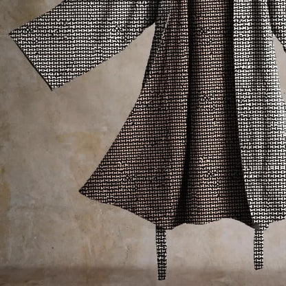 Ownkoti Geometric Chevron Cotton Jacquard Kimono Robe - image 5
