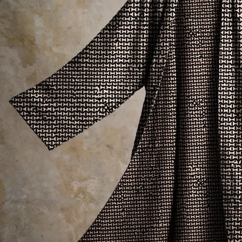 Ownkoti Geometric Chevron Cotton Jacquard Kimono Robe - image 4