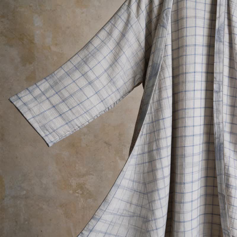 Ownkoti Unisex Grid Cotton Kimono Robe - image 13