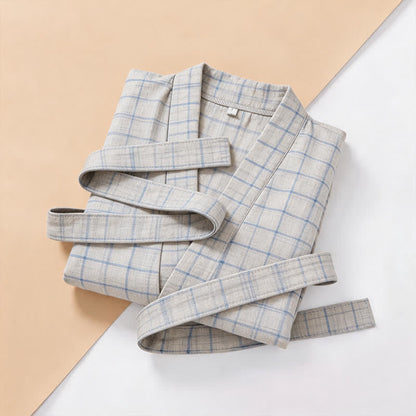 Ownkoti Unisex Grid Cotton Kimono Robe - image 10