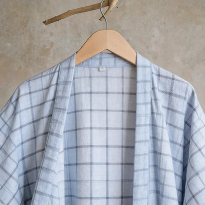 Ownkoti Unisex Grid Cotton Kimono Robe - image 5