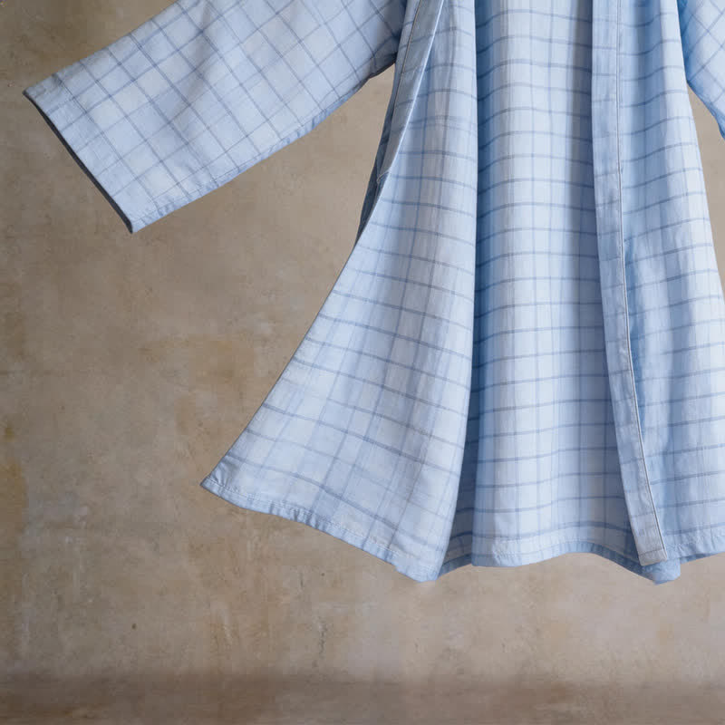 Ownkoti Unisex Grid Cotton Kimono Robe - image 6