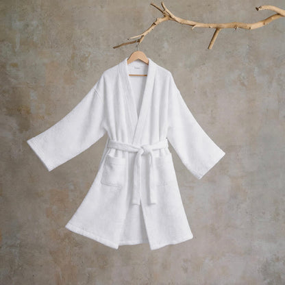 Ownkoti Unisex Solid Cotton Kimono Bathrobe - White - XL - image 8