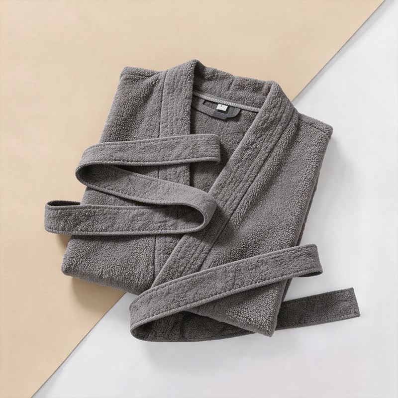 Ownkoti Unisex Solid Cotton Kimono Bathrobe - image 2