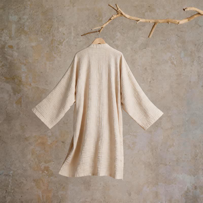Ownkoti Solid Unisex Cotton Gauze Kimono Robe - image 8