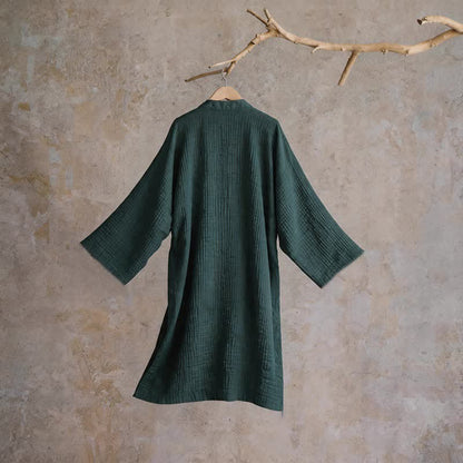 Ownkoti Solid Unisex Cotton Gauze Kimono Robe - image 2