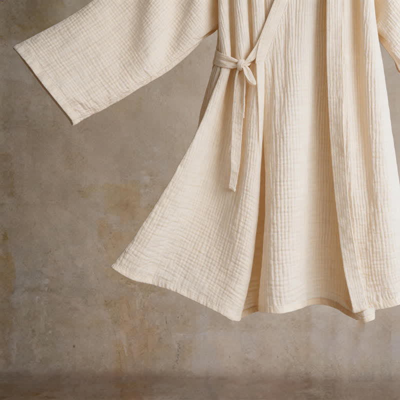 Ownkoti Solid Unisex Cotton Gauze Kimono Robe - image 11