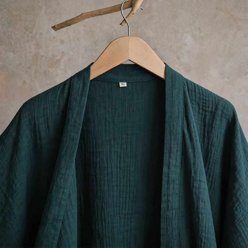 Ownkoti Solid Unisex Cotton Gauze Kimono Robe - image 4