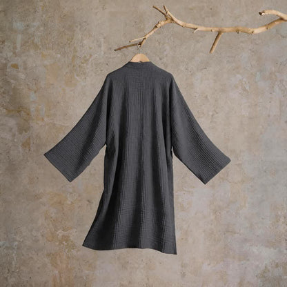 Ownkoti Solid Unisex Cotton Gauze Kimono Robe - image 15