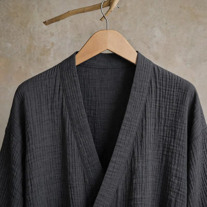 Ownkoti Solid Unisex Cotton Gauze Kimono Robe - image 17