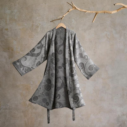 Ownkoti Unisex Baroque Cotton Kimono Robe - Gray - One Size - image 0