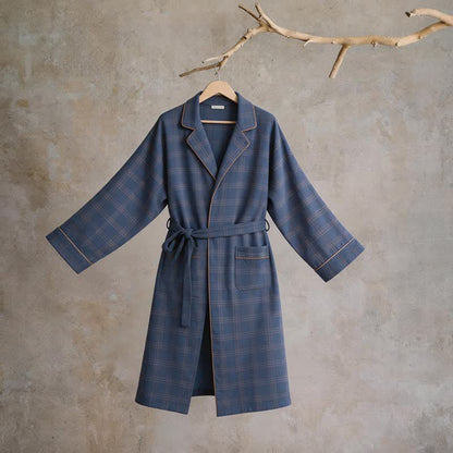Ownkoti Unisex Style Plaid Cotton Bathrobe - image 1