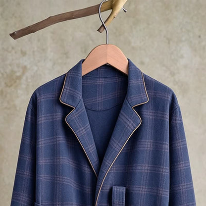 Ownkoti Unisex Style Plaid Cotton Bathrobe - image 4