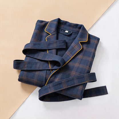 Ownkoti Unisex Style Plaid Cotton Bathrobe - image 3