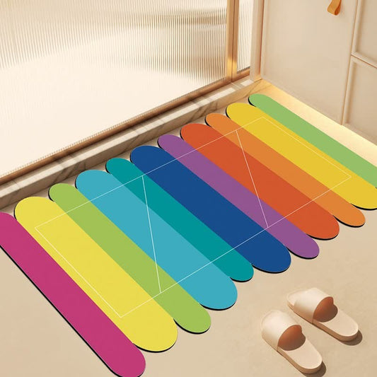 Ownkoti Rainbow Arc Printed Diatom Mud Bath Rug - 31'' × 47'' - image 0