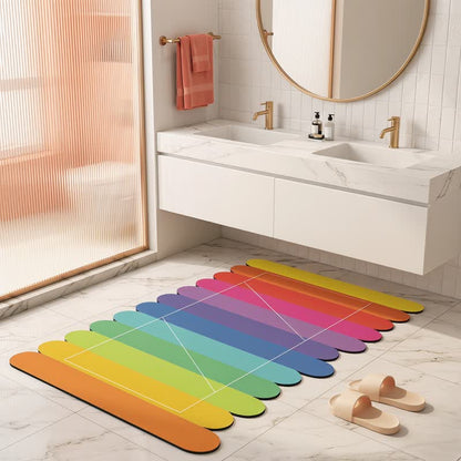 Ownkoti Modern Rainbow Stripe Diatom Mud Bath Rug - image 1