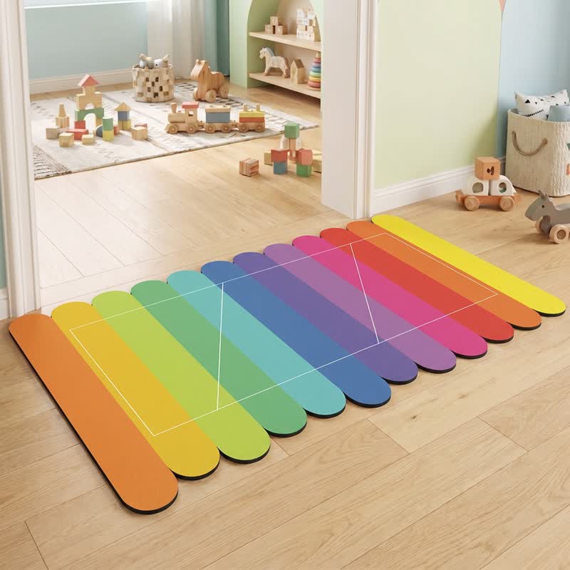 Ownkoti Modern Rainbow Stripe Diatom Mud Bath Rug - image 2