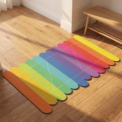 Ownkoti Modern Rainbow Stripe Diatom Mud Bath Rug - image 4