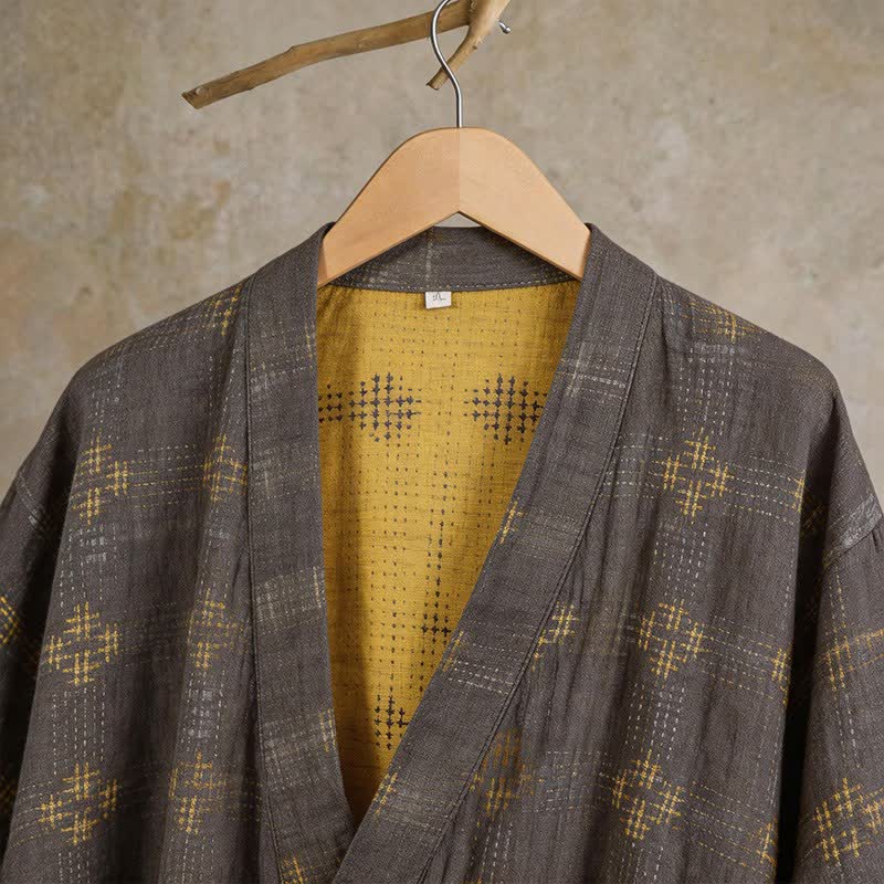 Ownkoti Unisex Geometric Cotton Yukata Robe - image 4